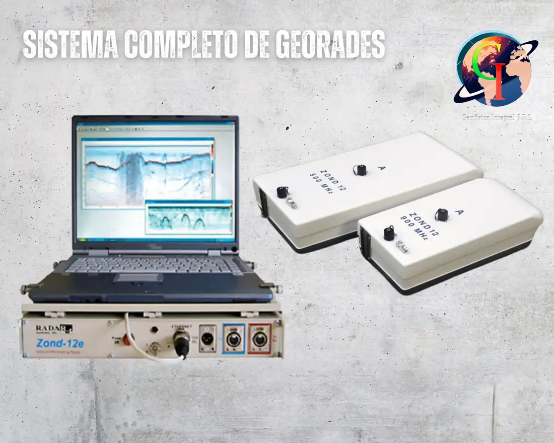 Sistema completo de georadares con unidad central, software y antenas para varias frecuencias